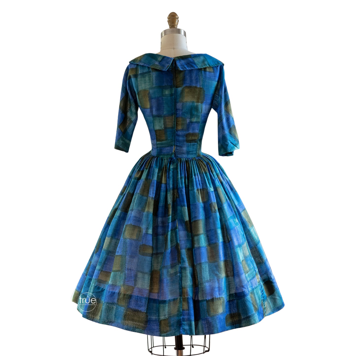 vintage 1950's dress ...R&K Originals blue rothko-esque dress