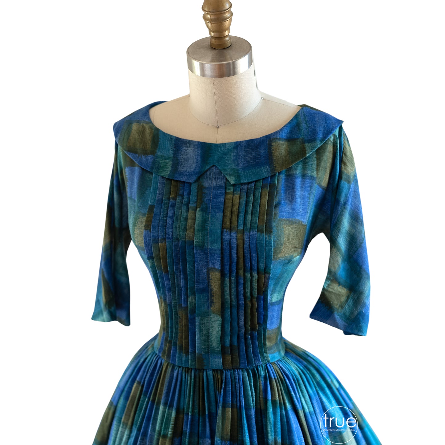 vintage 1950's dress ...R&K Originals blue rothko-esque dress