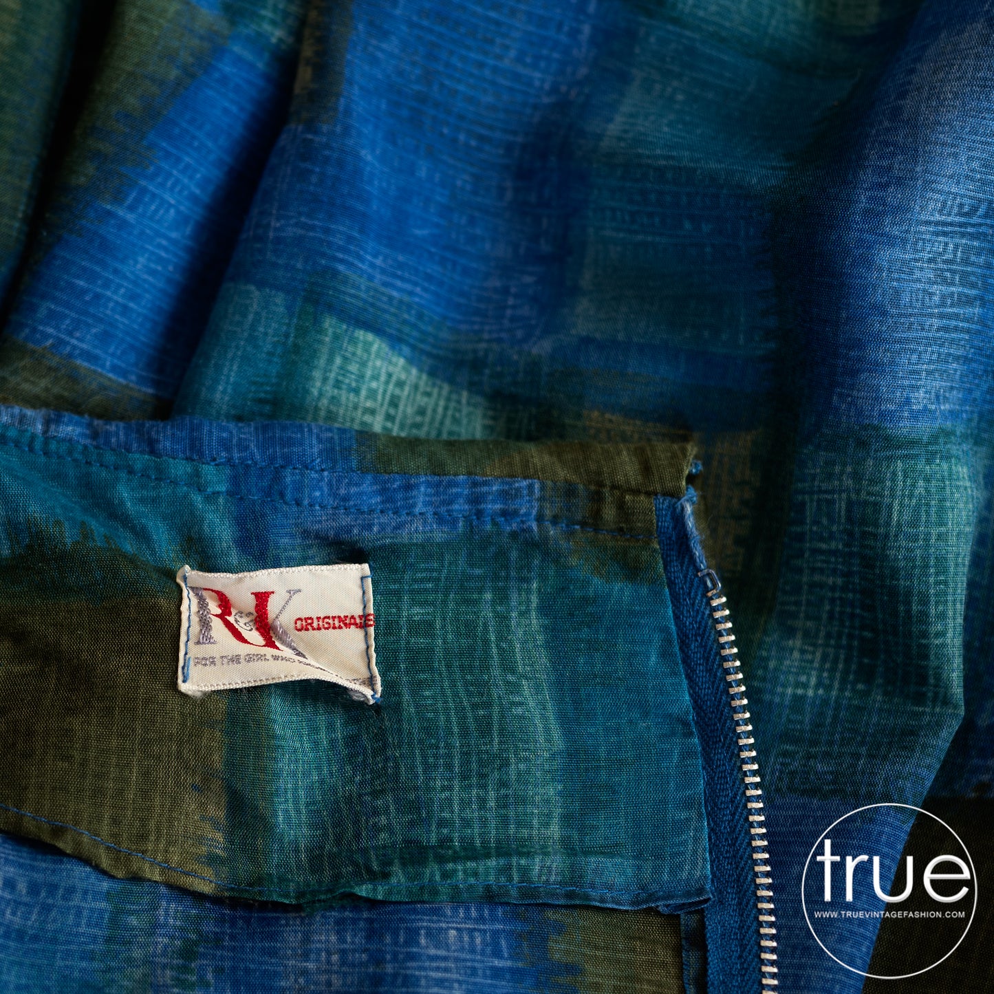 vintage 1950's dress ...R&K Originals blue rothko-esque dress