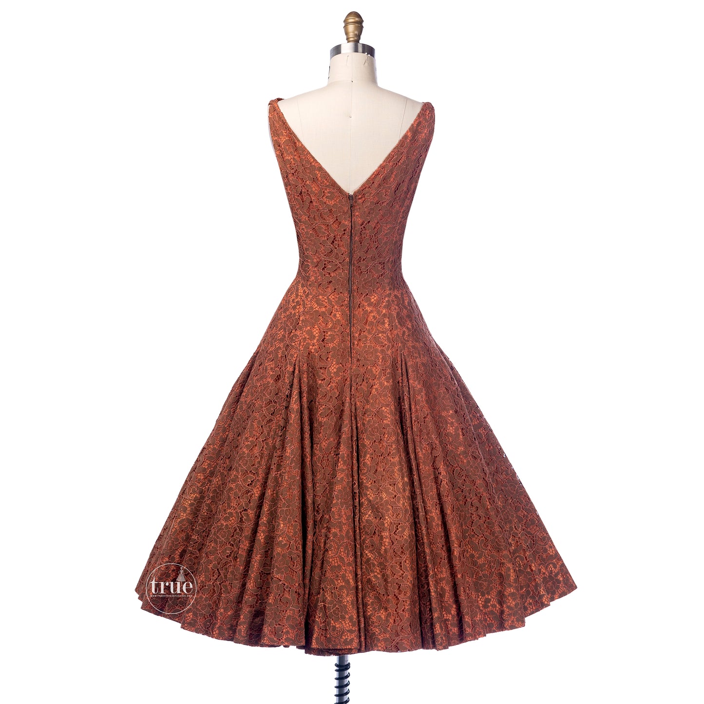 vintage 1940's dress ...decadent needle lace over a golden toasted apricot full circle skirt party dress