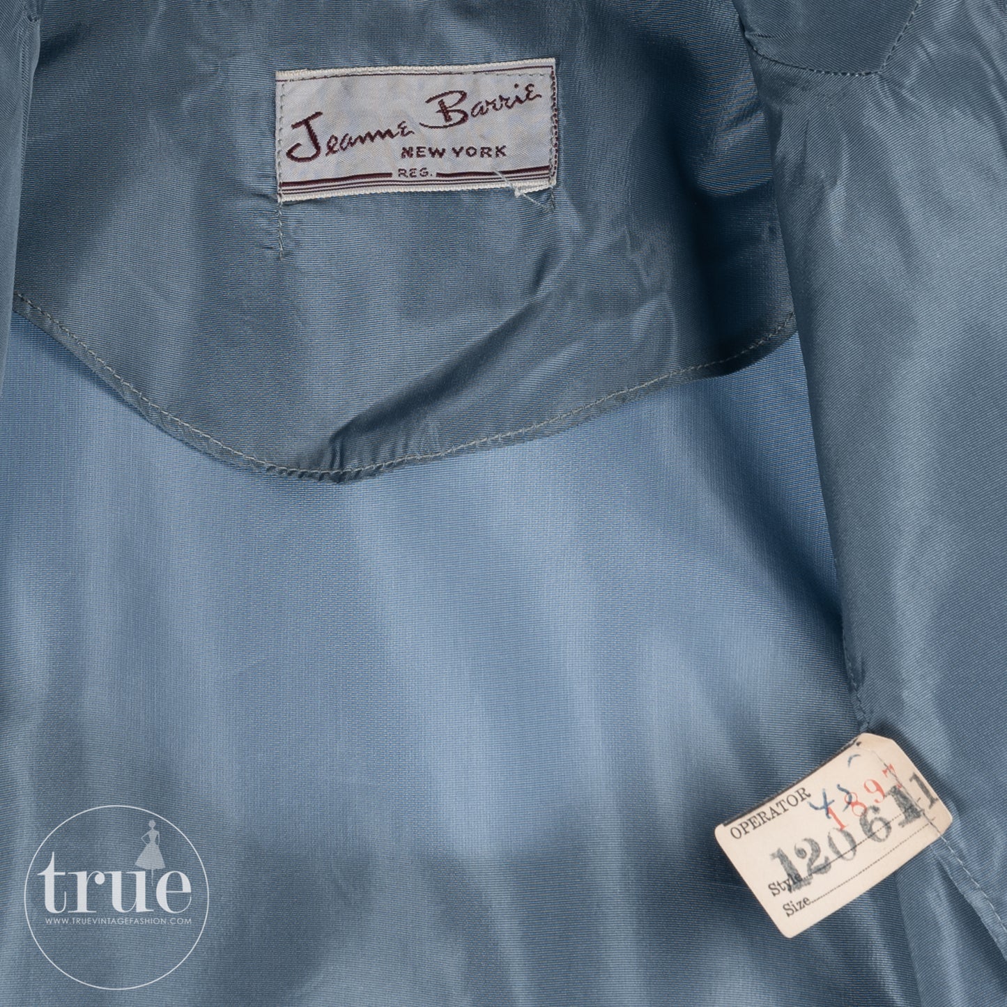 1940's Jeanne Barrie steel blue dress & jacket
