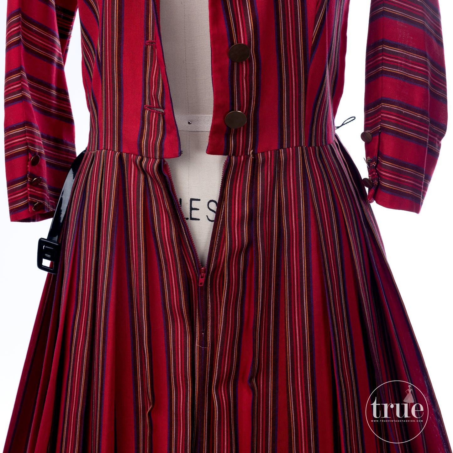 vintage 1950's dress ...classic Deb-Time Originals BONWIT TELLER tartan striped shirtwaist dress