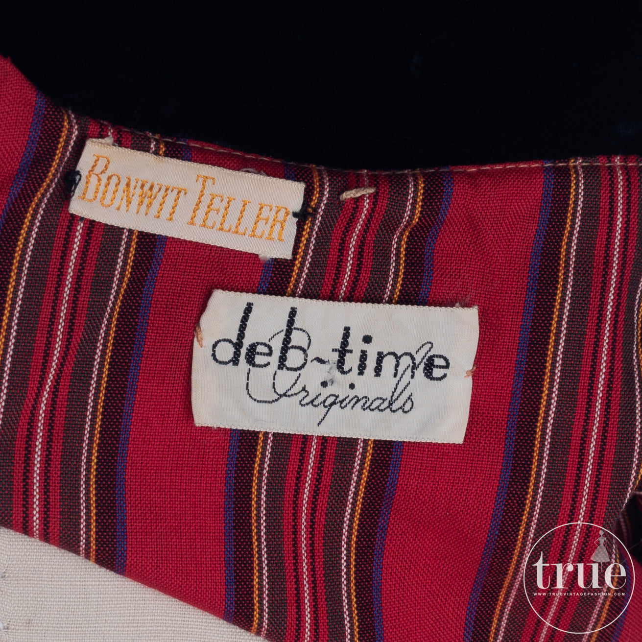 vintage 1950's dress ...classic Deb-Time Originals BONWIT TELLER tartan striped shirtwaist dress