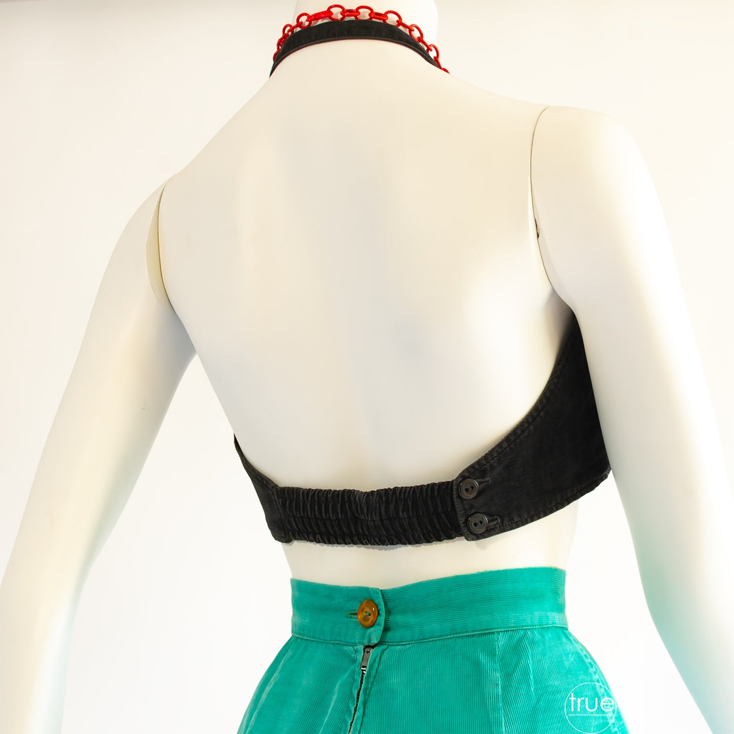 vintage 1940's top ...summer staple CATALINA black corduroy convertible top