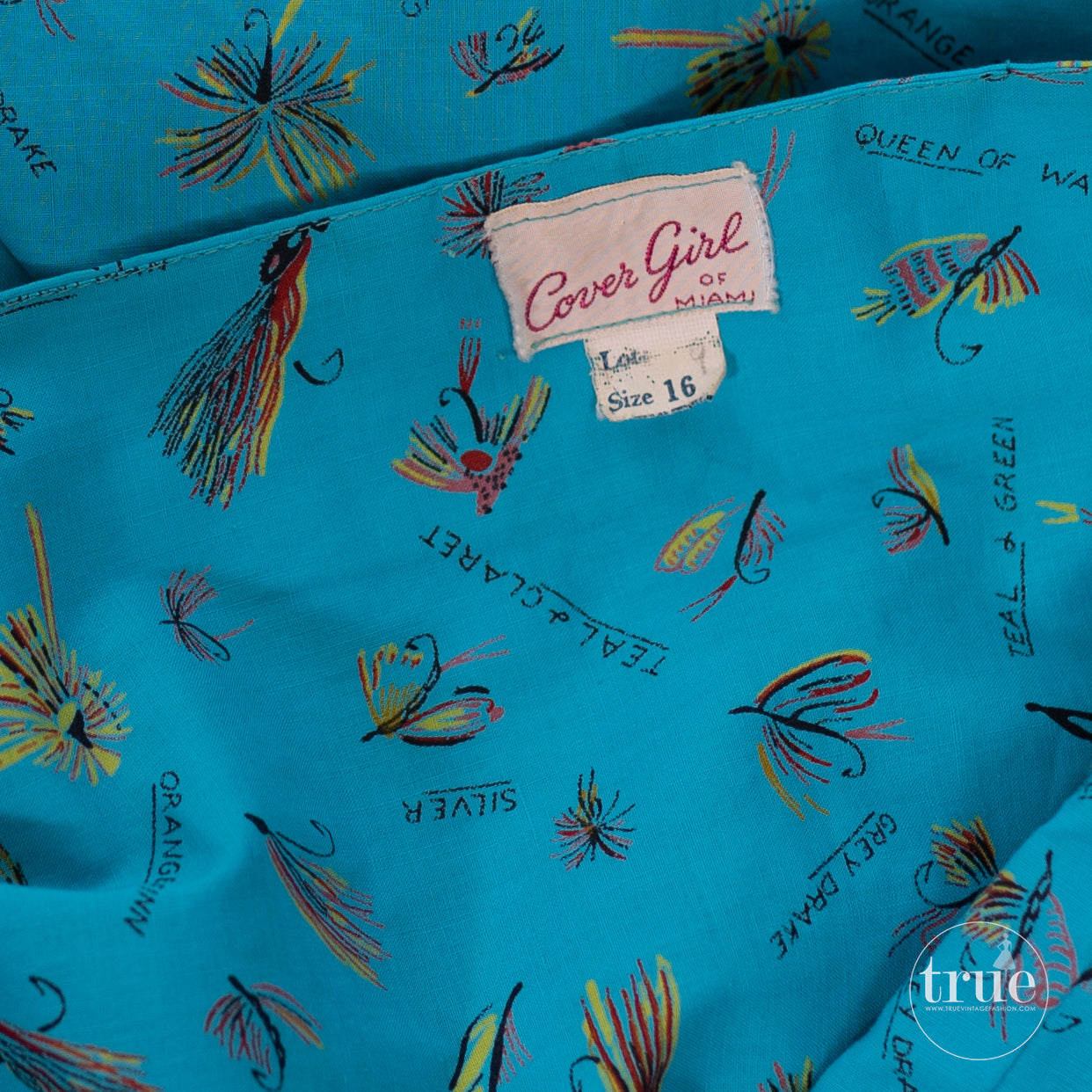 1950's Cover Girl of Miami novelty print dress
