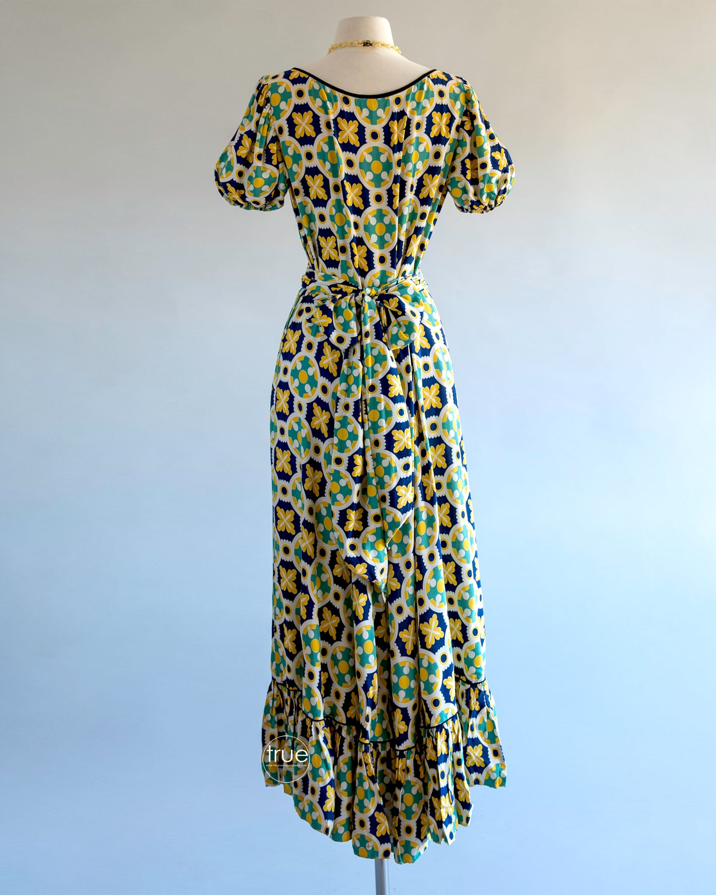 vintage 1930’s - early 1940’s dress ...Dale Hunter of California midi dress with a fun rounded and flounced hem