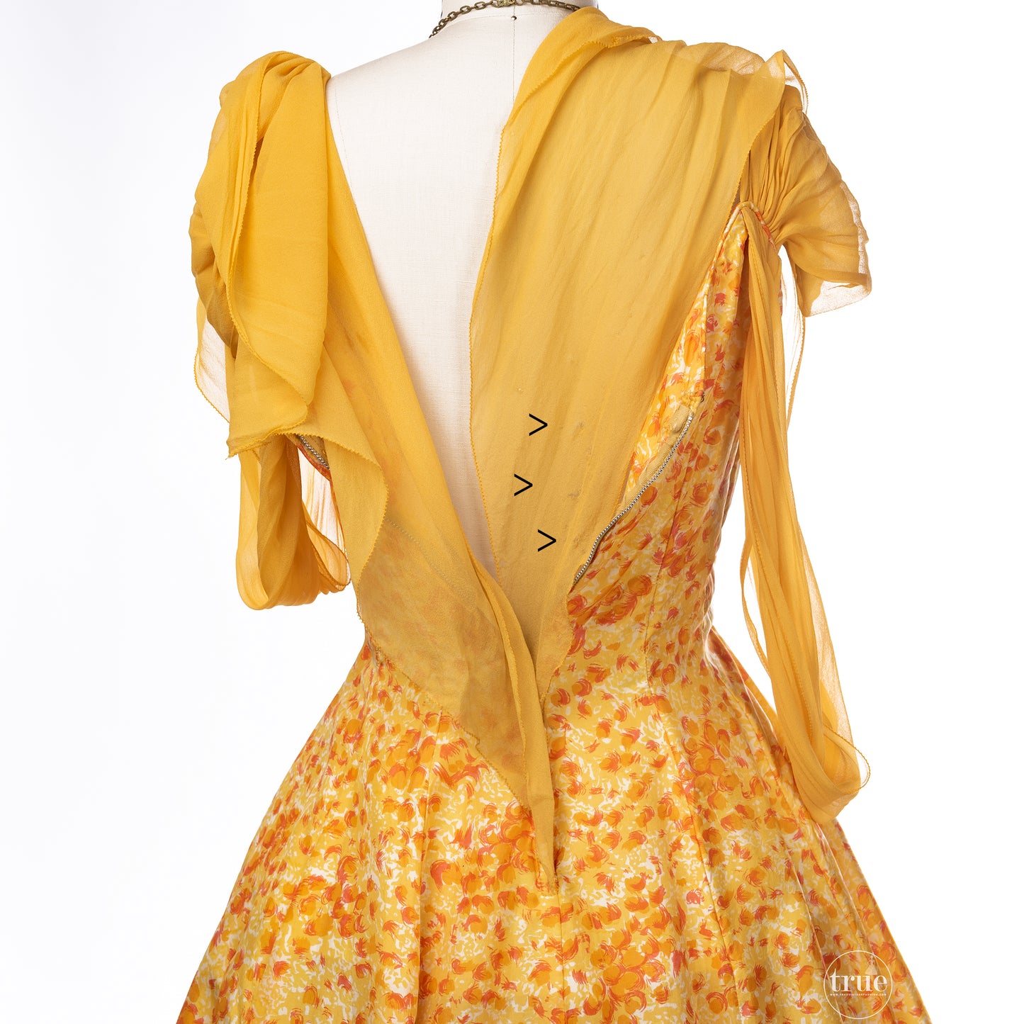 vintage 1950's dress ...pretty sunshine floral Original by Phyllis Dance Time silk full skirt dress with crinoline