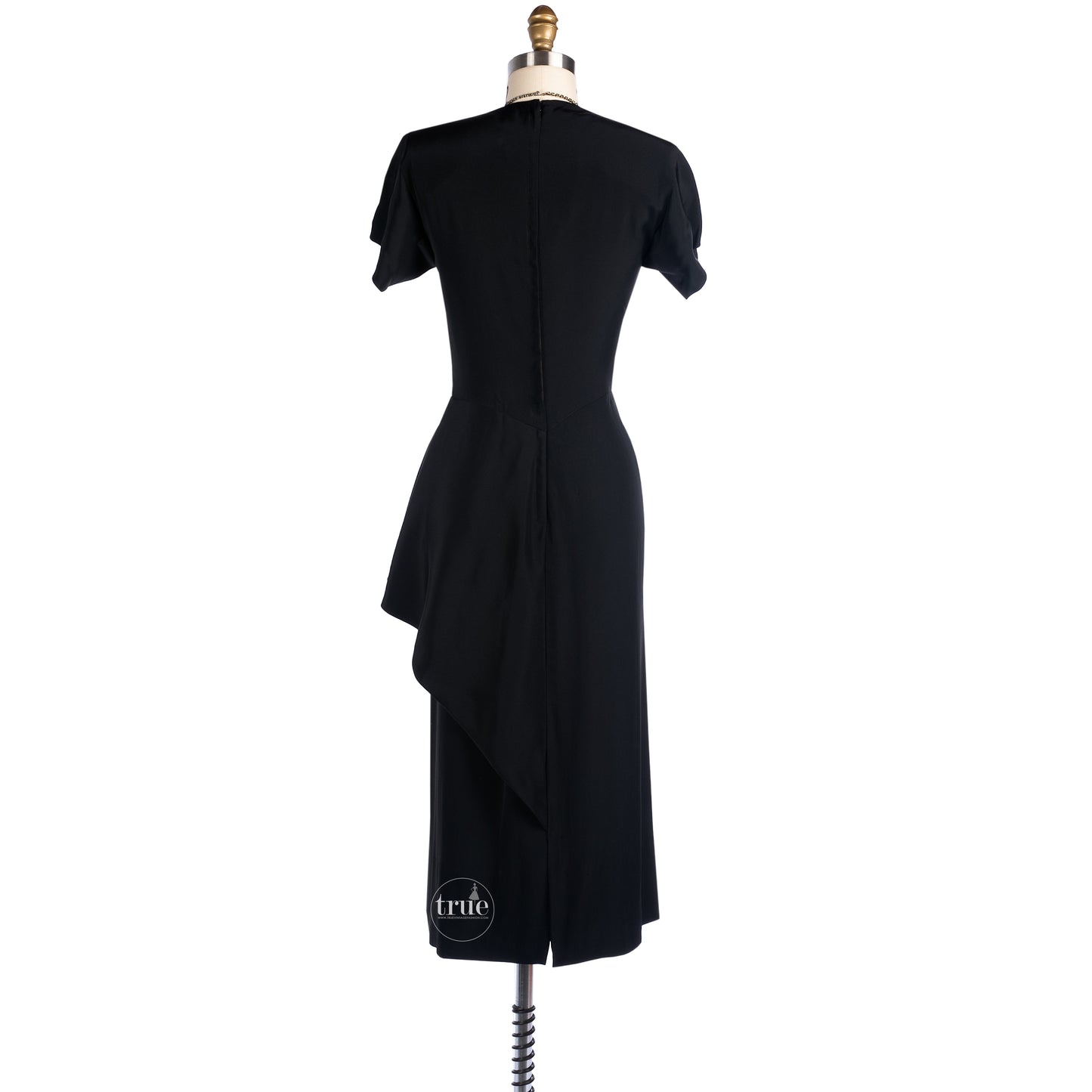 1940's Dorothy O'Hara black fortune cookie dress