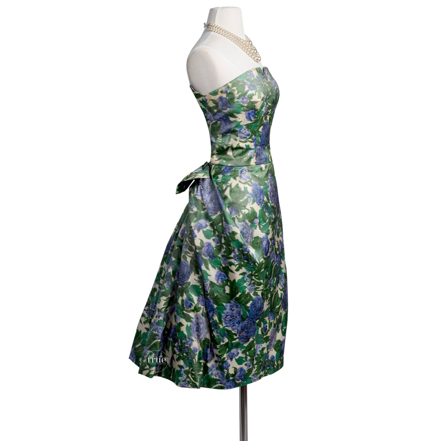 vintage 1950's dress rare ELIZABETH ARDEN new york sculptural floral cocktail party