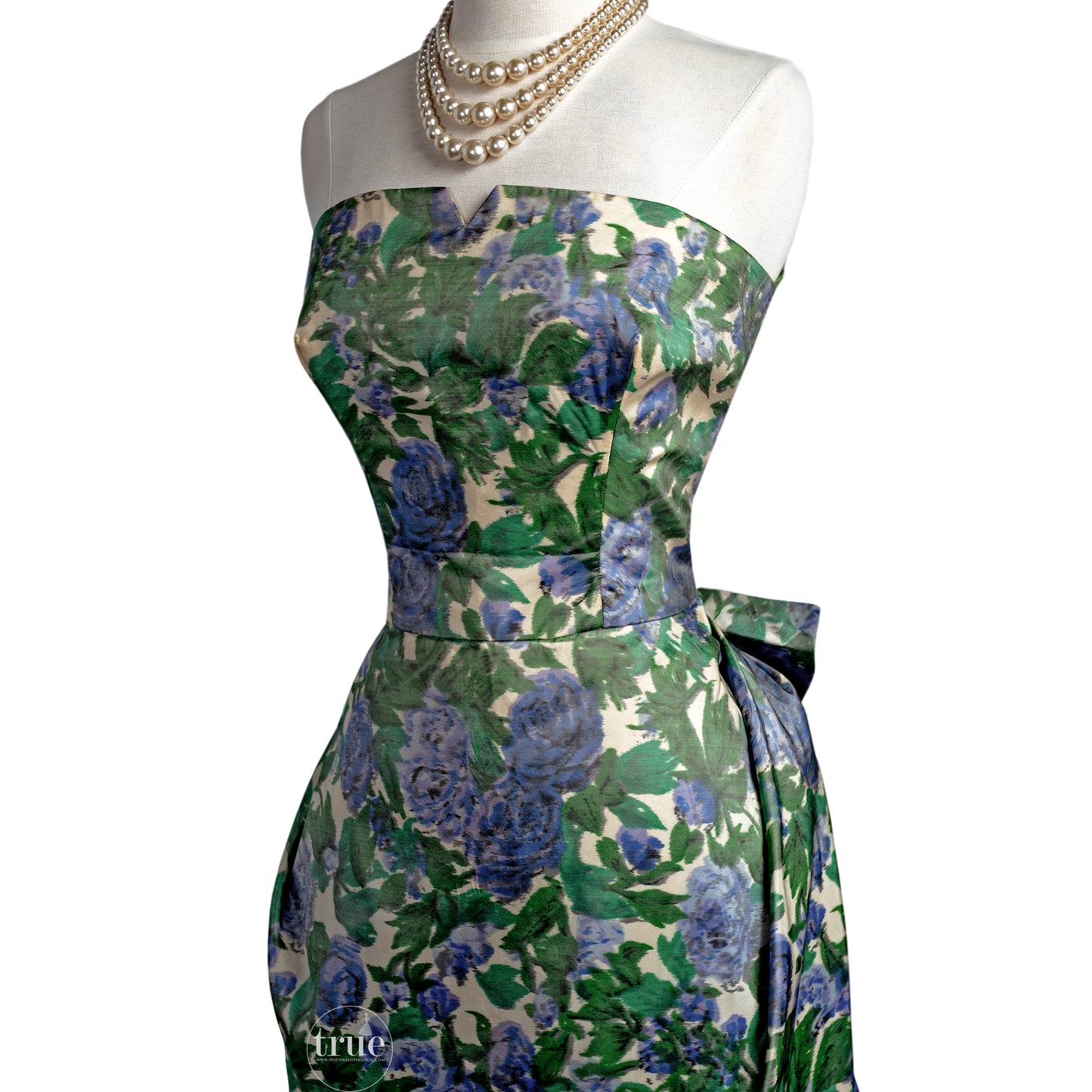 vintage 1950's dress rare ELIZABETH ARDEN new york sculptural floral cocktail party