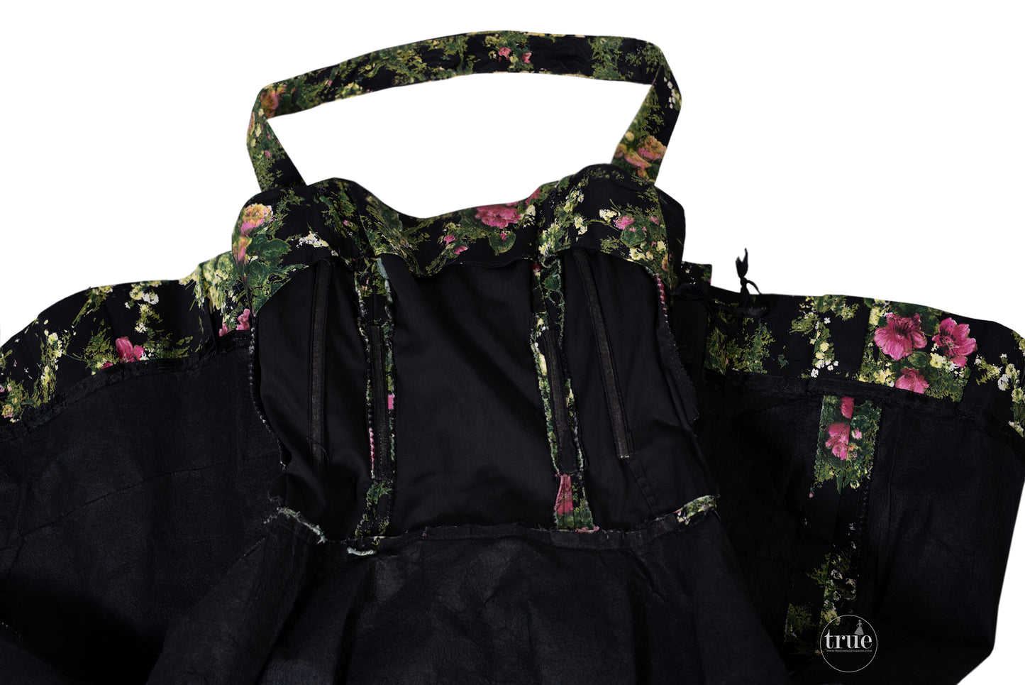 1950's Luis Estévez black floral dress