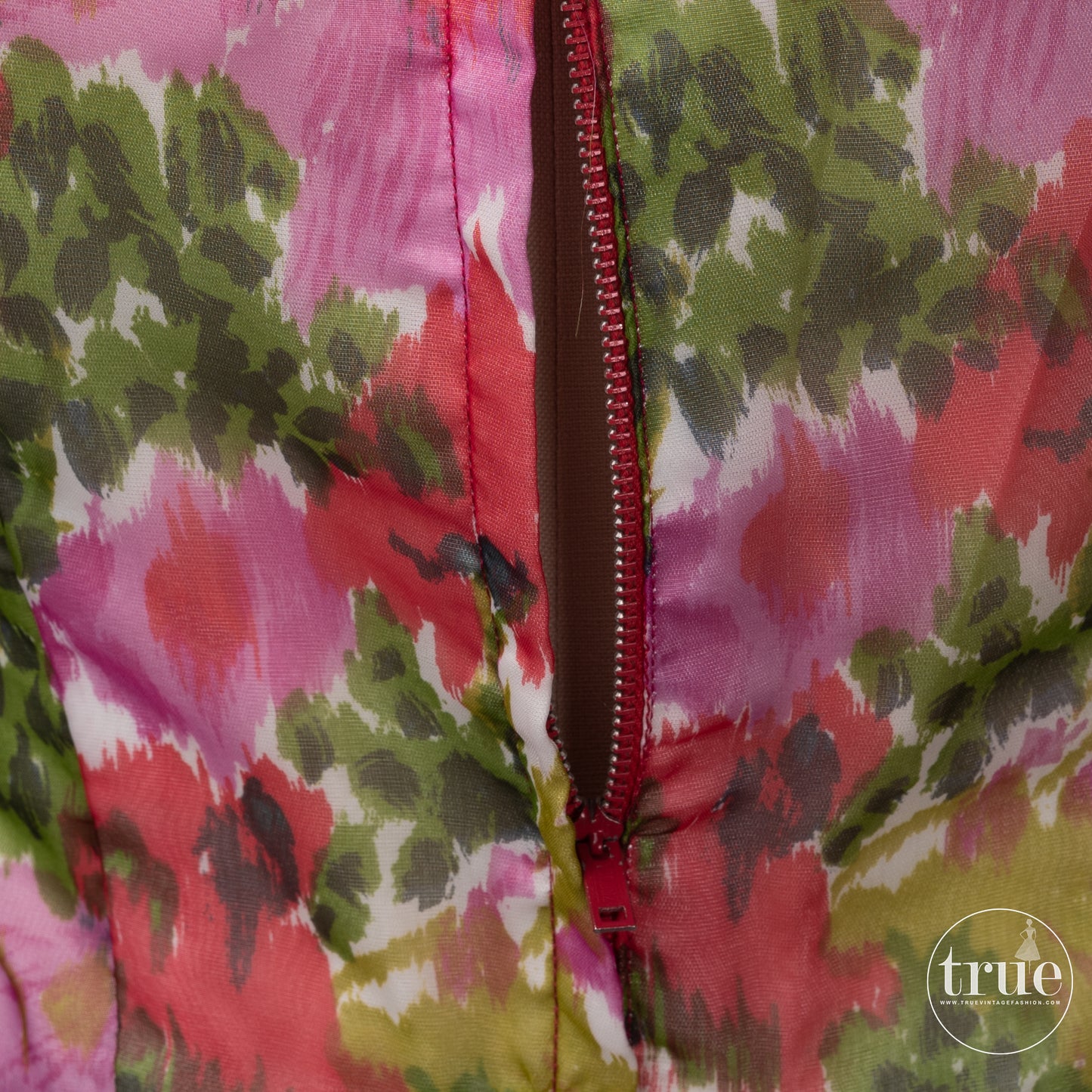 vintage 1950's dress ...colorful floral chiffon full skirt dress