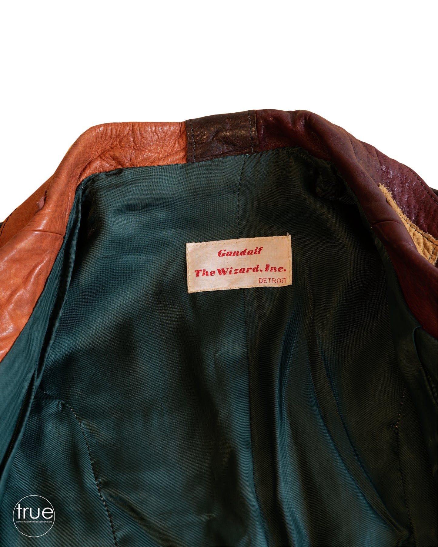vintage 1960's jacket ...dynamite GANDALF the WIZARD patchwork leather jacket