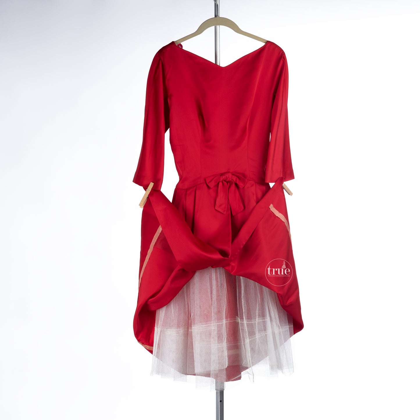 1950's Gigi Young new york red satin cocktail party dress