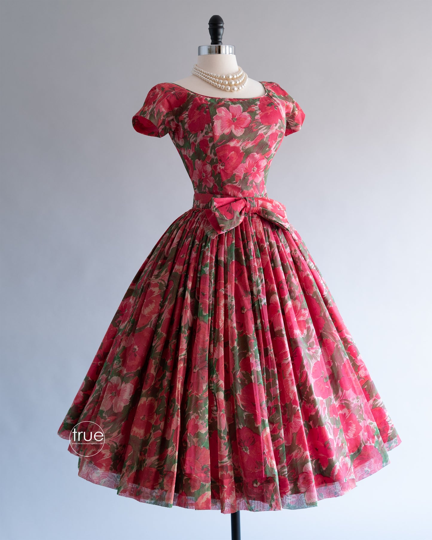 vintage 1950's dress ...darling Gigi Young floral chiffon new look dress