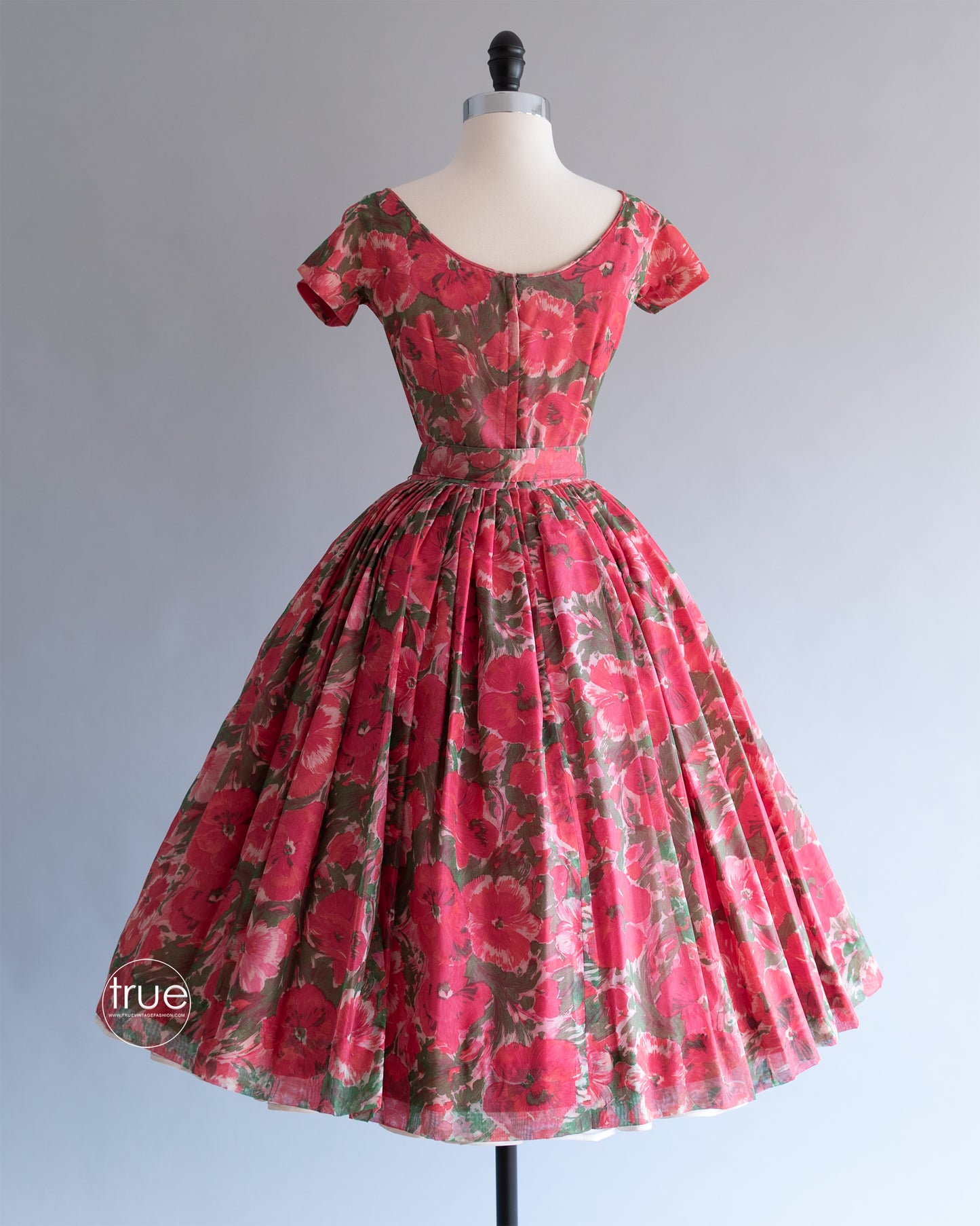 vintage 1950's dress ...darling Gigi Young floral chiffon new look dress