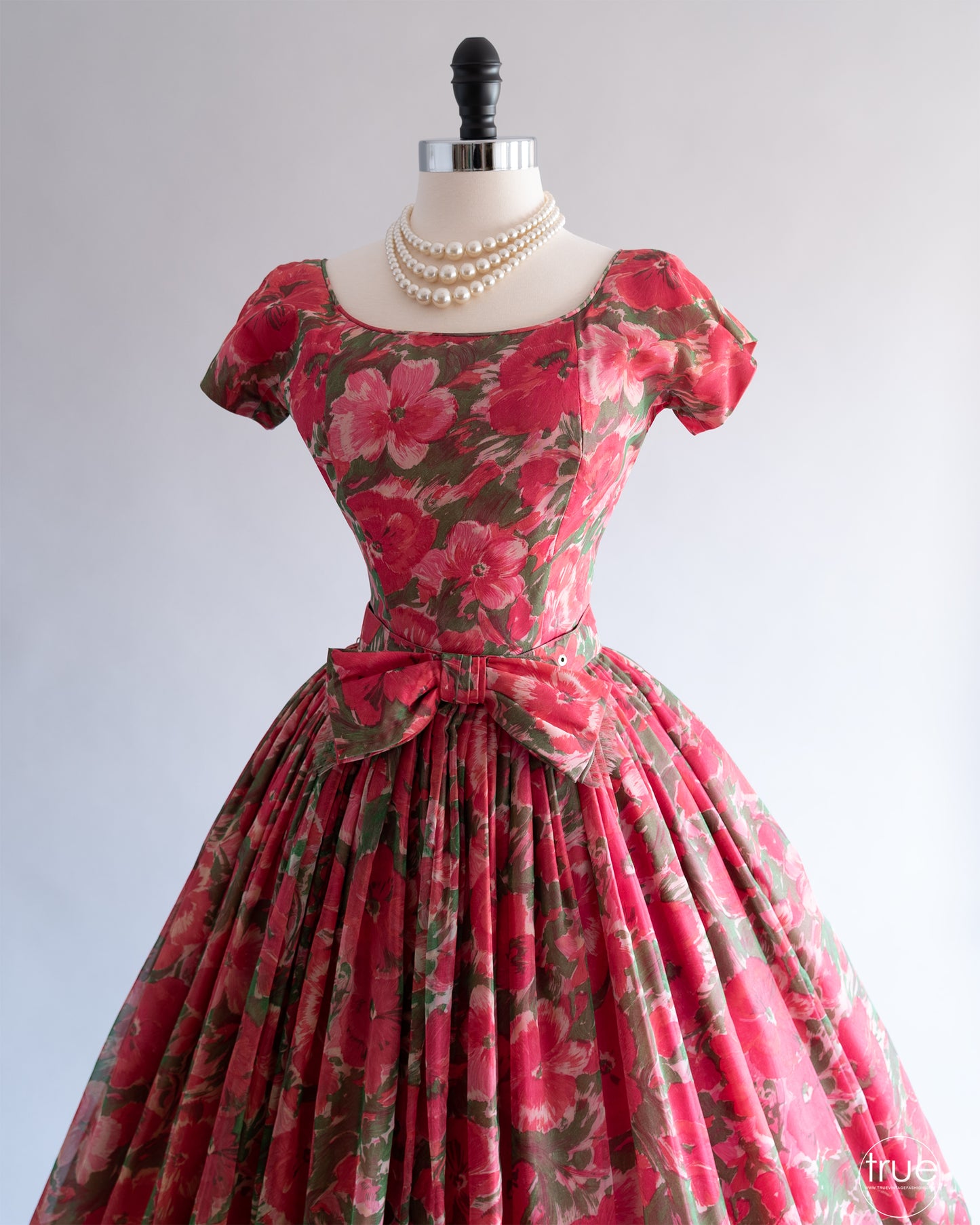 vintage 1950's dress ...darling Gigi Young floral chiffon new look dress