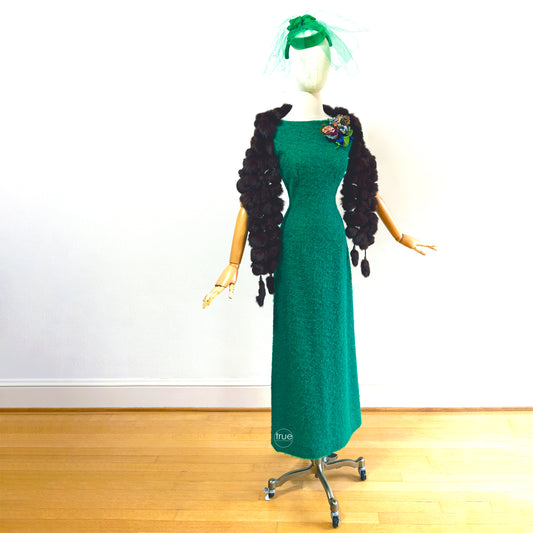 vintage 1950's dress ...vavavoom kelly green bouclé bombshell dress