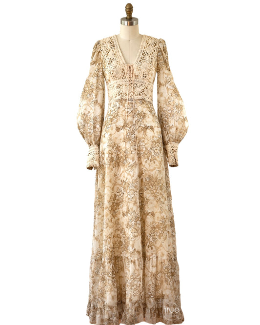 vintage 1970's dress ...gorgeous autumnal GUNNE SAX maxi dress