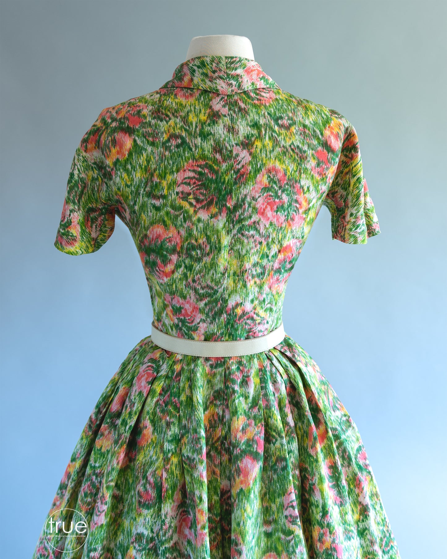 vintage 1950's dress ...prettiest ever I.MAGNIN & CO silk midcentury impressionist floral dress