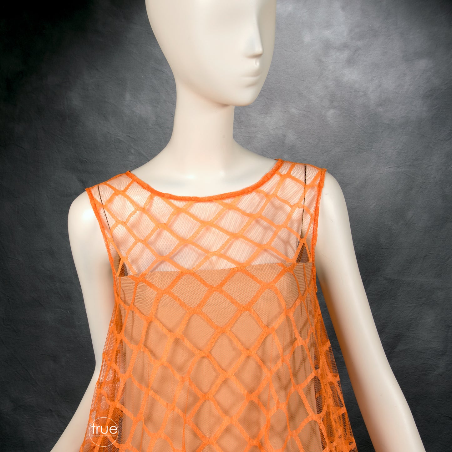 vintage 1960's dress ...RARE Jay MORLEY for Fern Violet tangerine tulle ultra mod trapeze dress