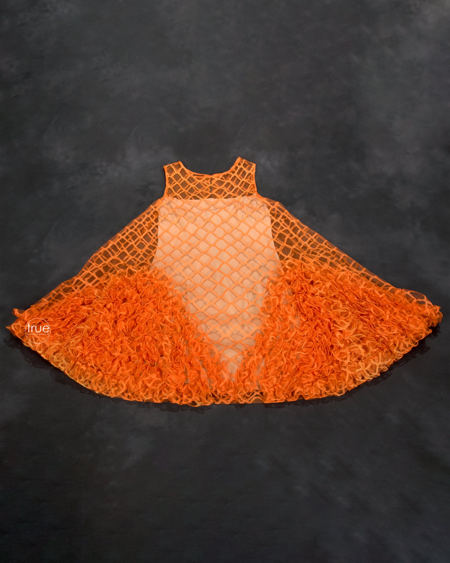 vintage 1960's dress ...RARE Jay MORLEY for Fern Violet tangerine tulle ultra mod trapeze dress