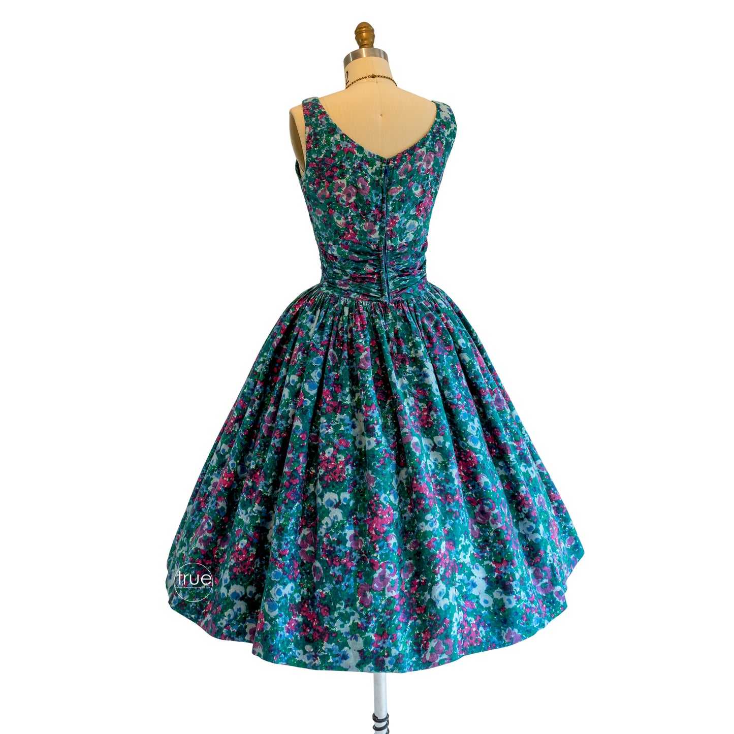 vintage 1950's dress ...pretty JONATHAN LOGAN cotton impressionist floral print dress & bolero