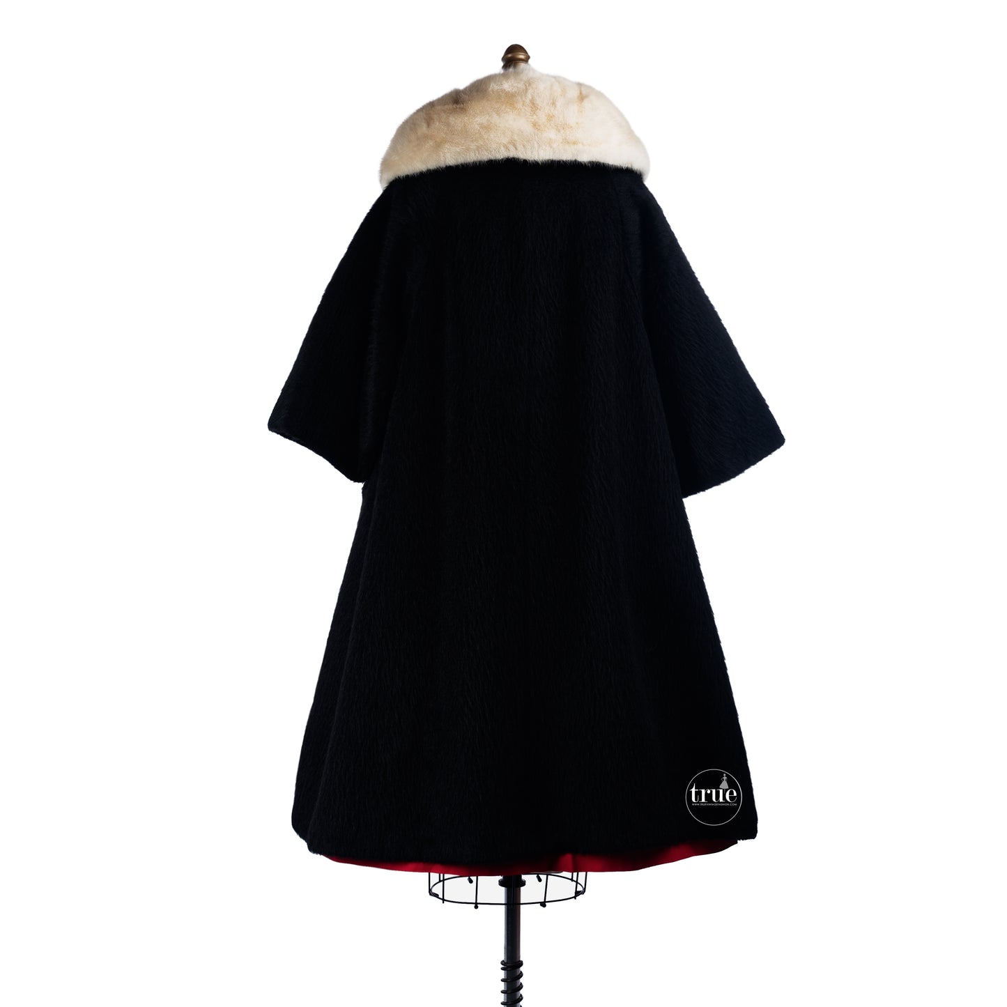 1950’s Lilli Ann black mohair swing coat