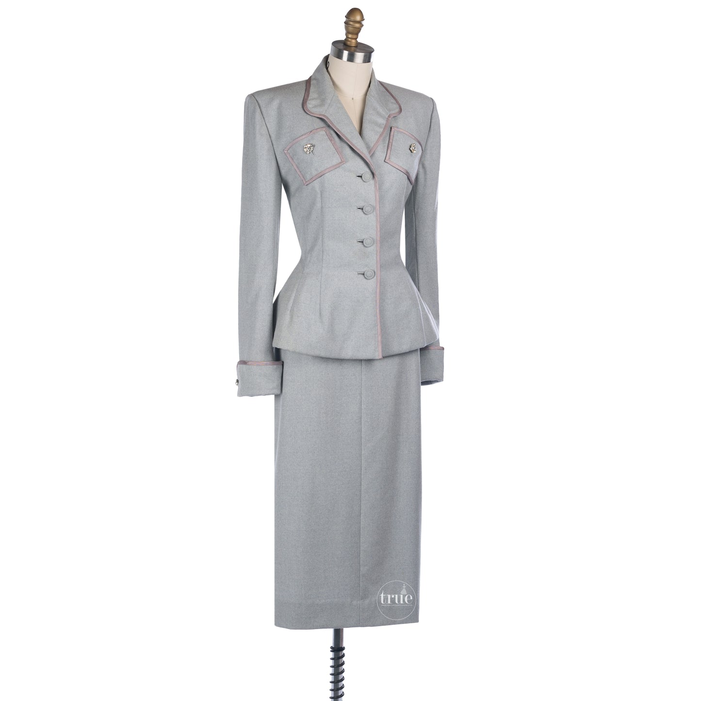 1940's glamour gray Lilli Ann Suit