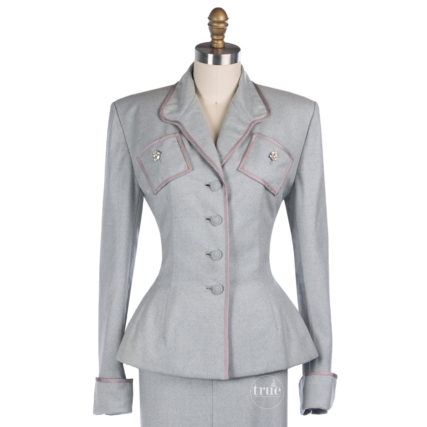 1940's glamour gray Lilli Ann Suit