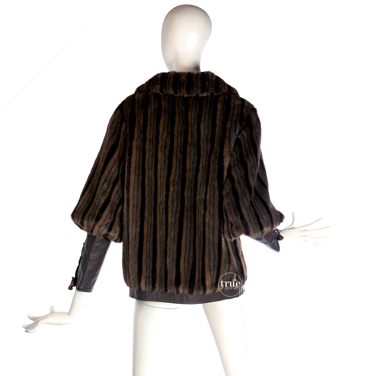 vintage 1960's coat ...super fab LILLI ANN faux fur & leather rockstar jacket coat