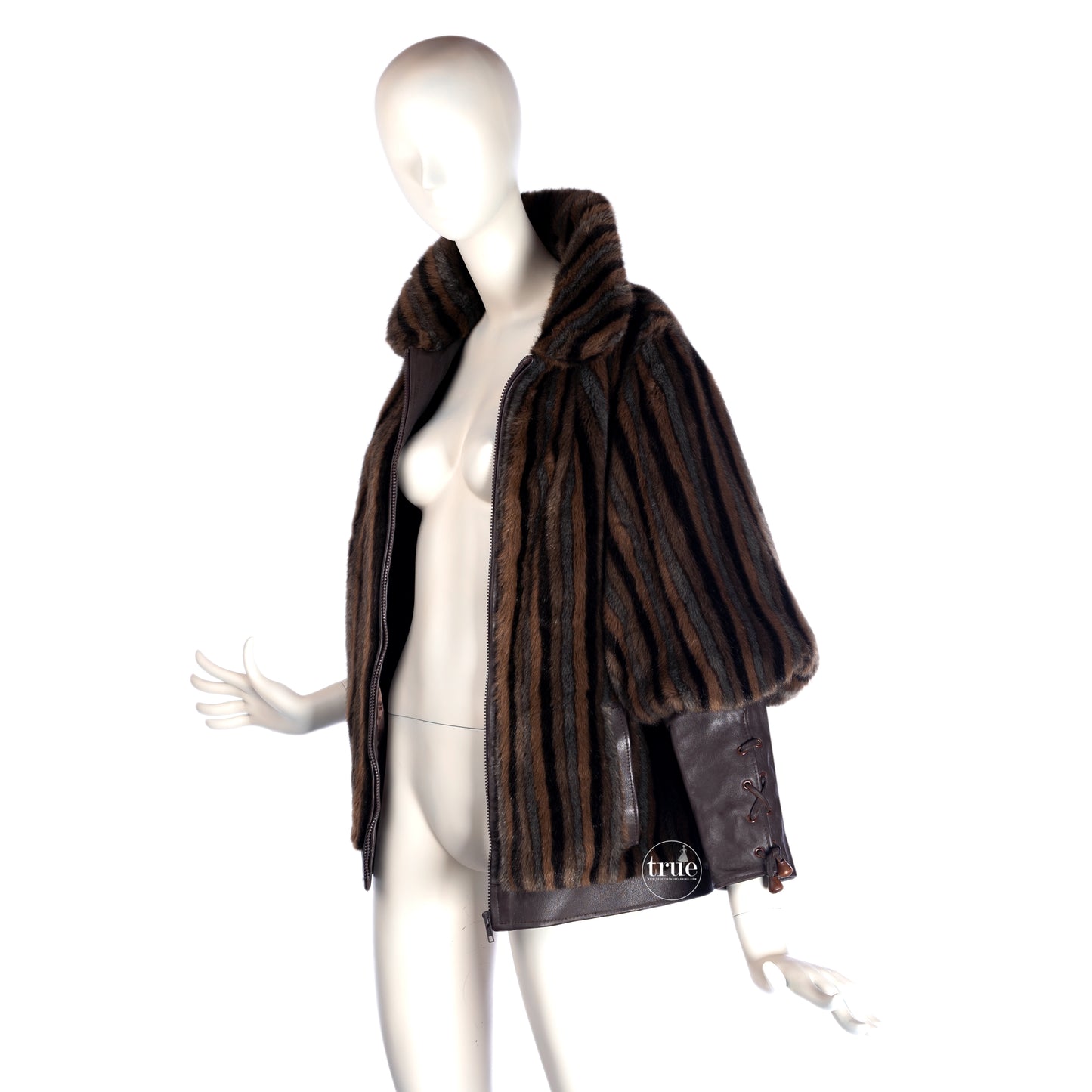 vintage 1960's coat ...super fab LILLI ANN faux fur & leather rockstar jacket coat