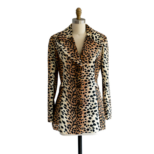 vintage 1960's jacket ...wardrobe staple LILLI ANN leopard jacket w/amazing buttons & pockets!