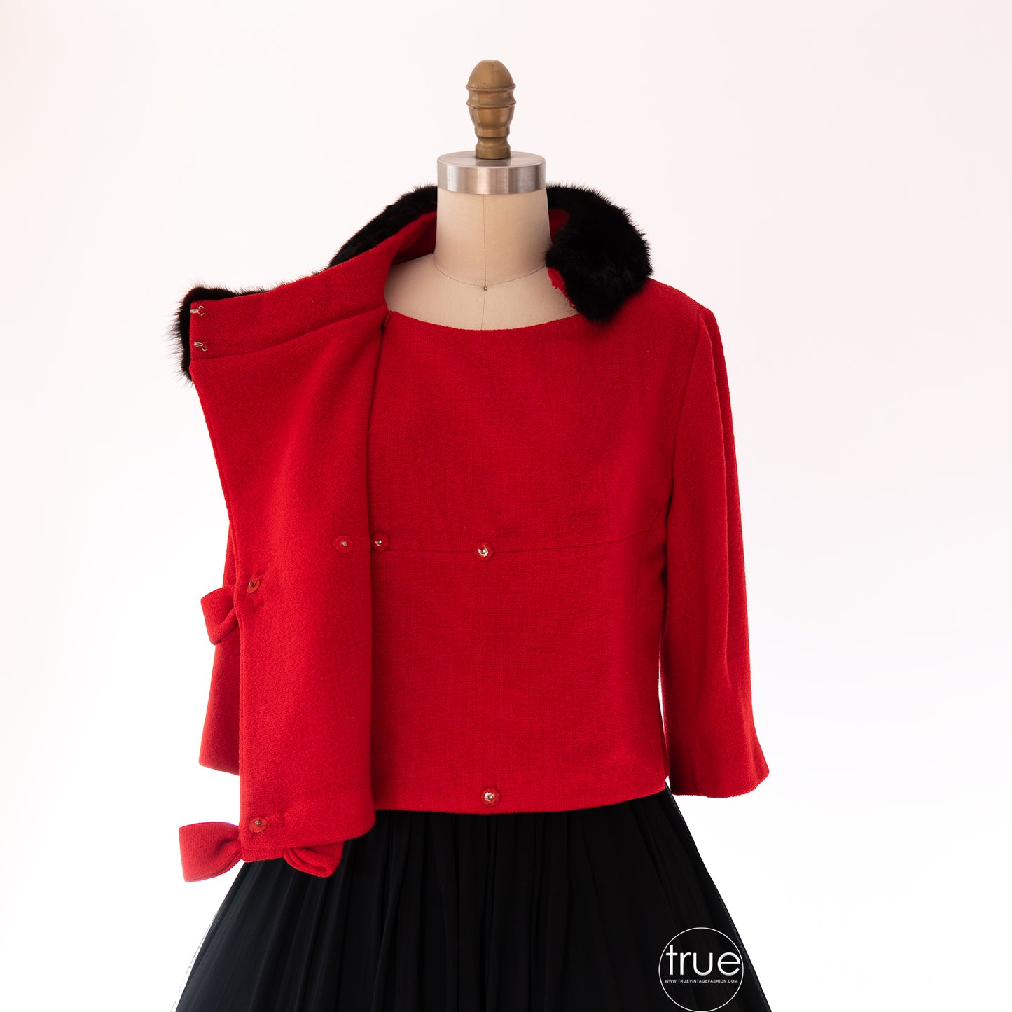 vintage 1950's jacket ...red Lilli Ann cropped jacket