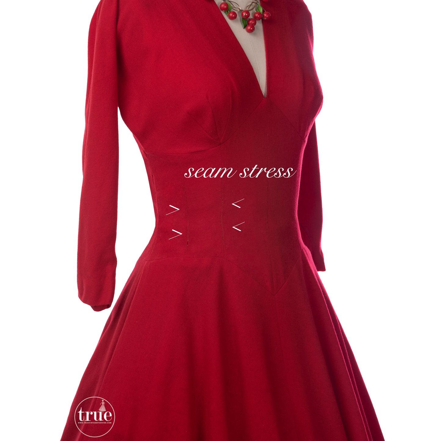 vintage 1950's dress ...classic Lord & Taylor red wool dress