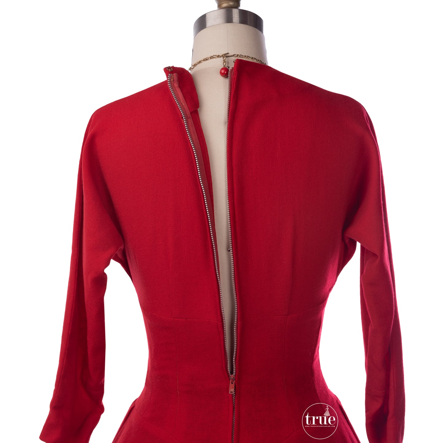 vintage 1950's dress ...classic Lord & Taylor red wool dress