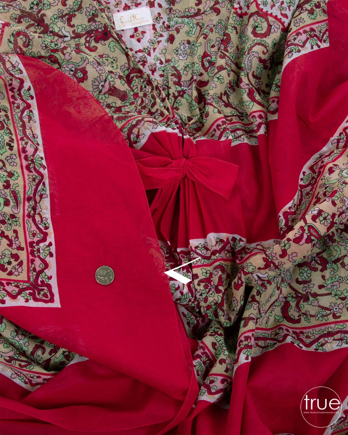 vintage 1960's caftan dress ...never worn exquisite LUCIE ANN of Beverly Hills gauze ethnic print bohemian festival caftan dress