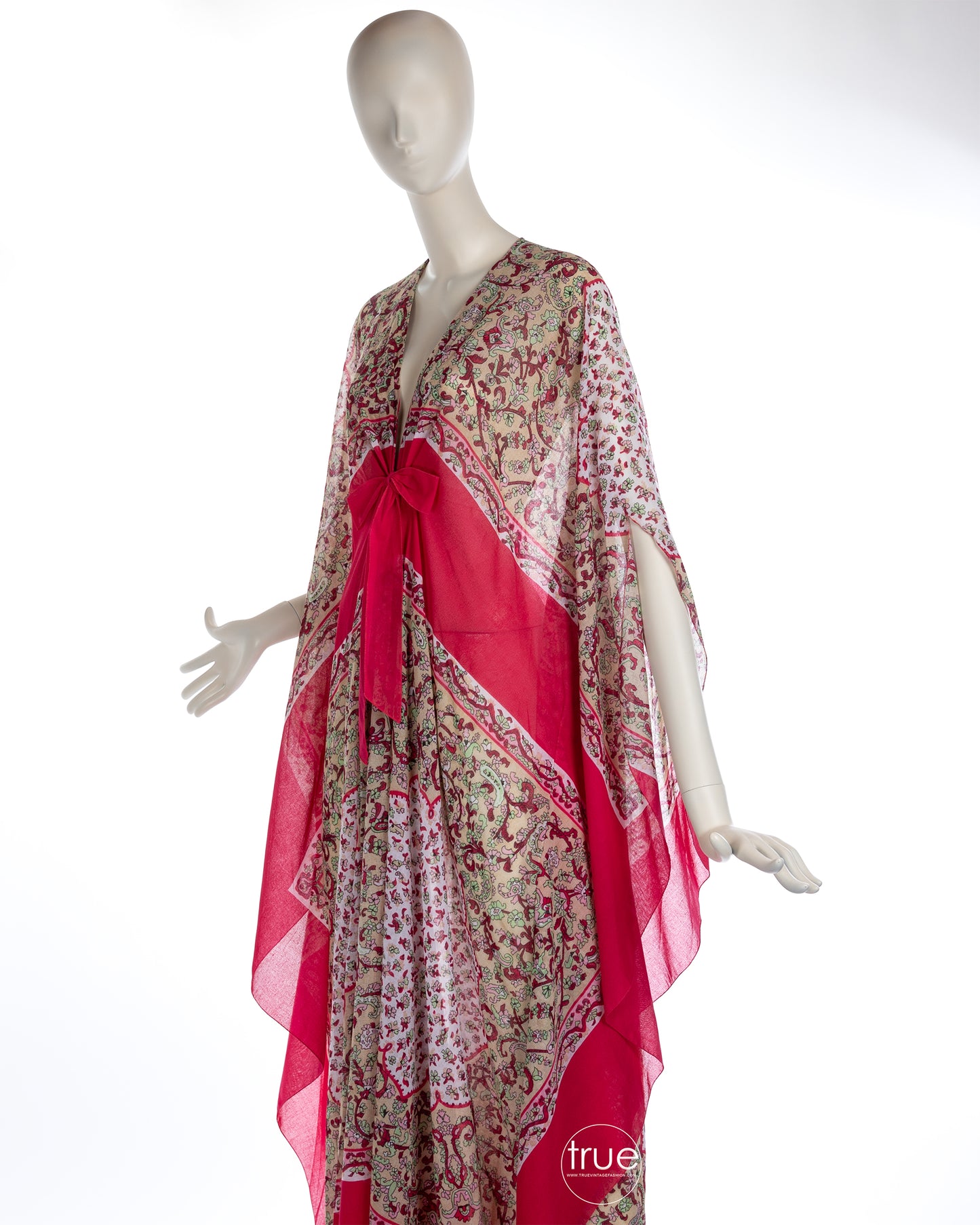vintage 1960's caftan dress ...never worn exquisite LUCIE ANN of Beverly Hills gauze ethnic print bohemian festival caftan dress