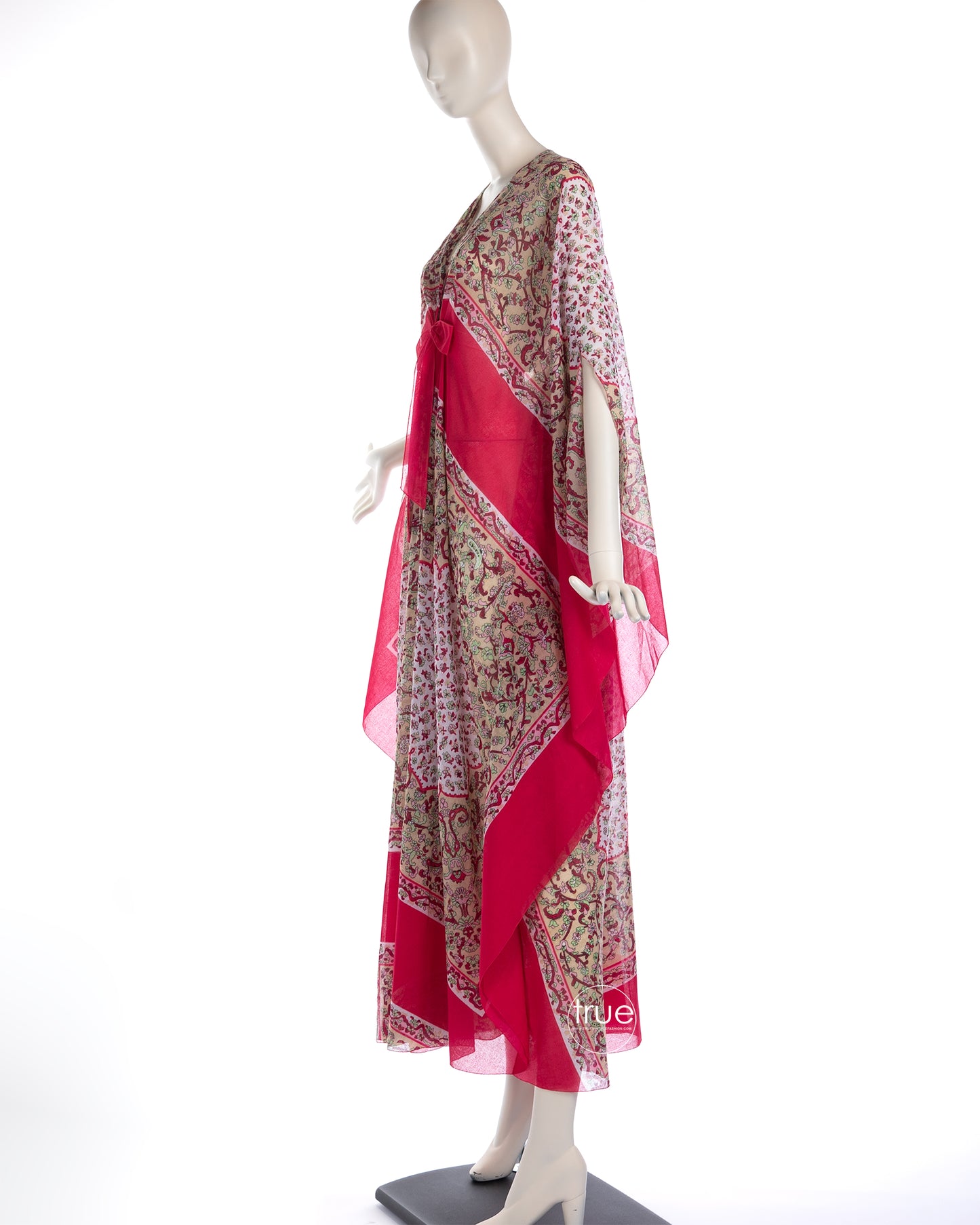 vintage 1960's caftan dress ...never worn exquisite LUCIE ANN of Beverly Hills gauze ethnic print bohemian festival caftan dress