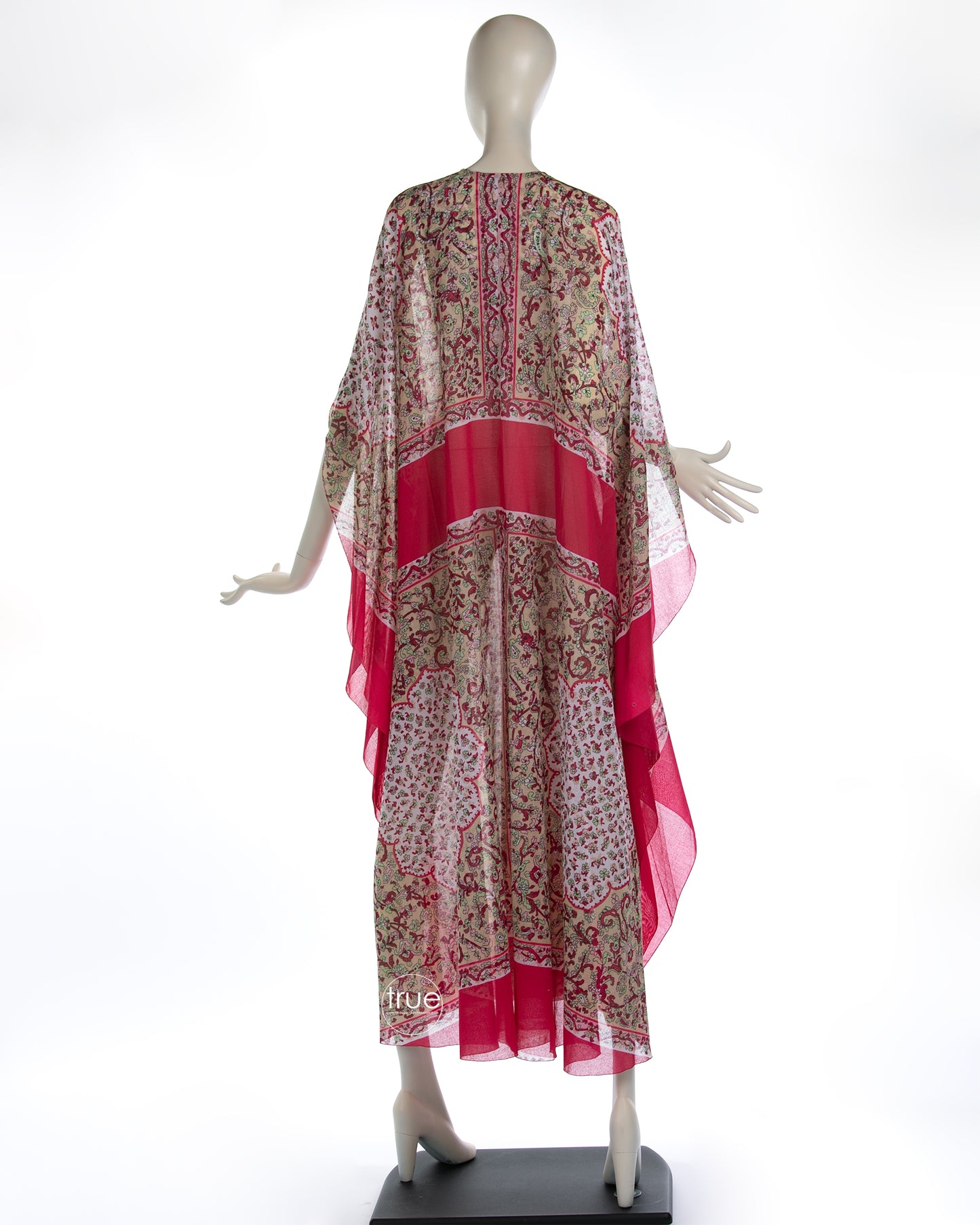 vintage 1960's caftan dress ...never worn exquisite LUCIE ANN of Beverly Hills gauze ethnic print bohemian festival caftan dress