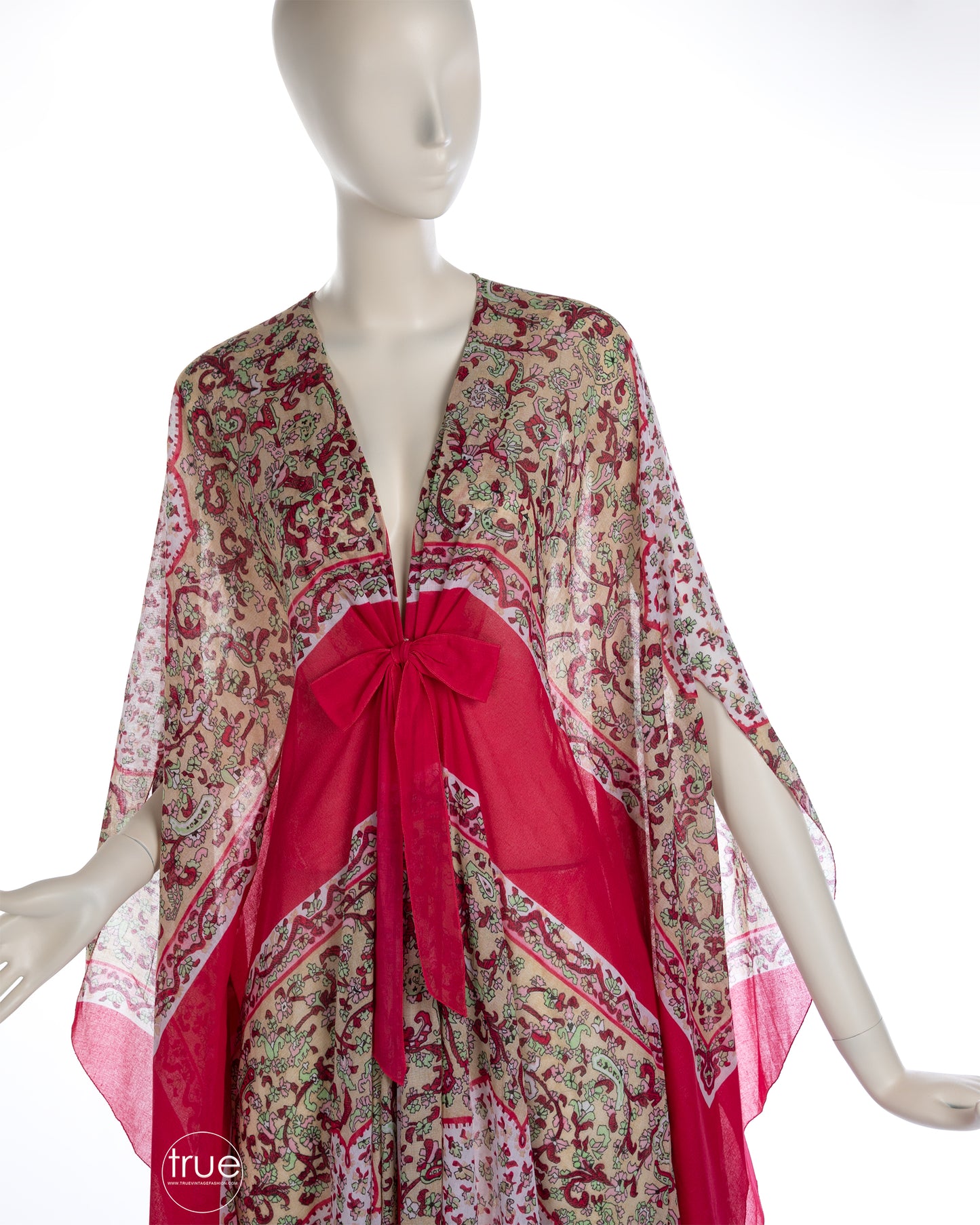 vintage 1960's caftan dress ...never worn exquisite LUCIE ANN of Beverly Hills gauze ethnic print bohemian festival caftan dress