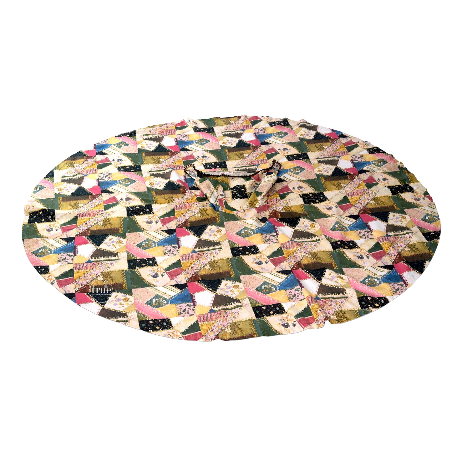 vintage 1950's dress ...fab Madalyn Miller crazy quilt novelty print full circle skirt dress