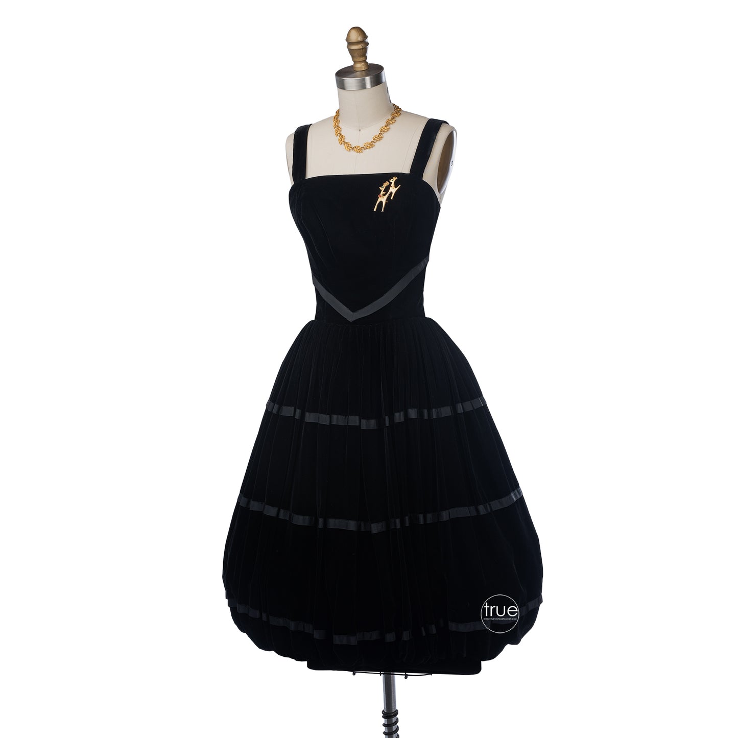 vintage 1950's dress ...Luis Mari for I.Magnin & Co black velvet bubble dress