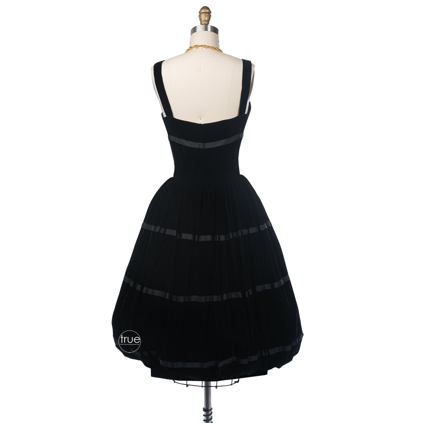 vintage 1950's dress ...Luis Mari for I.Magnin & Co black velvet bubble dress