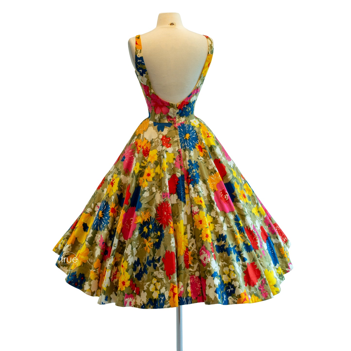 vintage 1950's dress ...gorgeous MARYON's fifth avenue spring floral explosion circle skirt dress