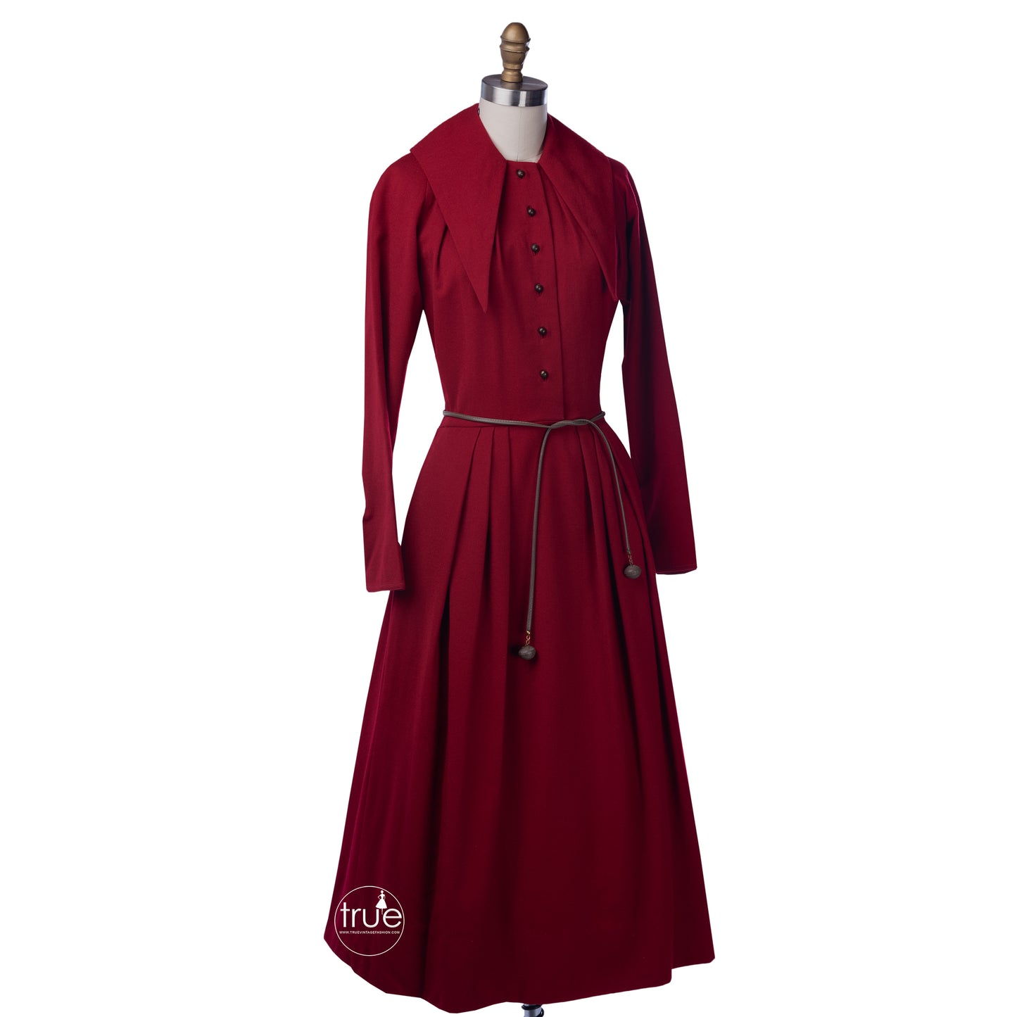 vintage 1940's dress ...rare designer Claire McCardell red wool dress