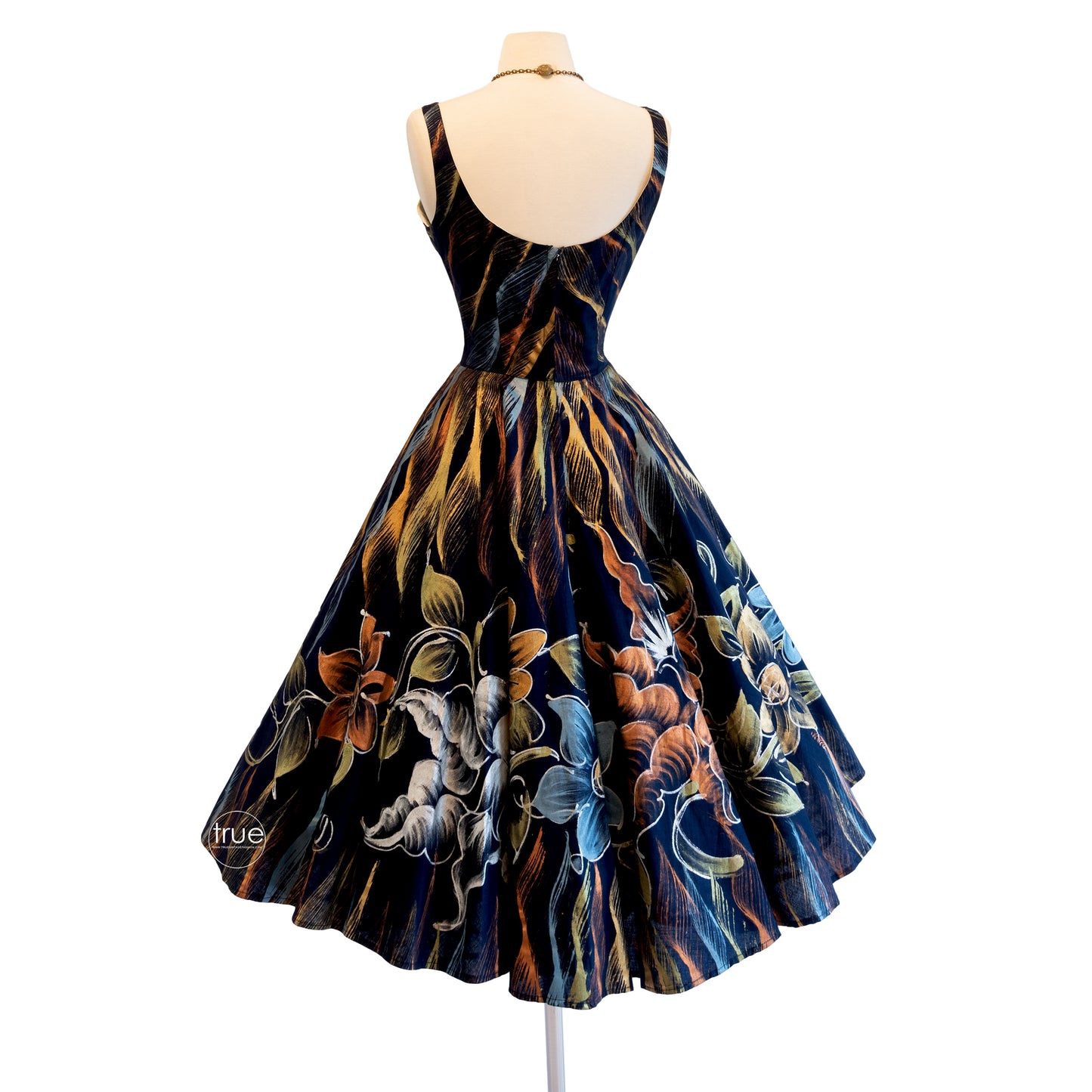 vintage 1950's dress ...the BEST hand-painted mexican dress w/ full CIRCLE skirt