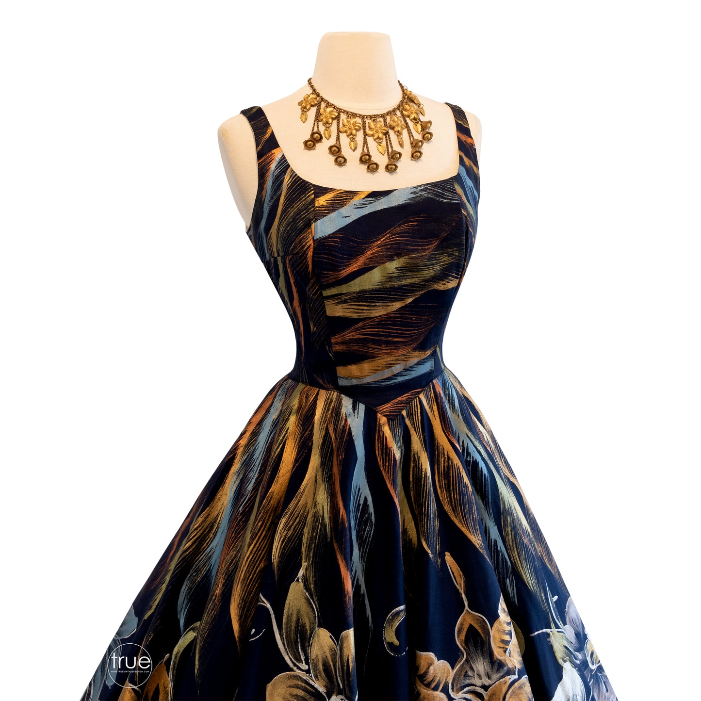 vintage 1950's dress ...the BEST hand-painted mexican dress w/ full CIRCLE skirt