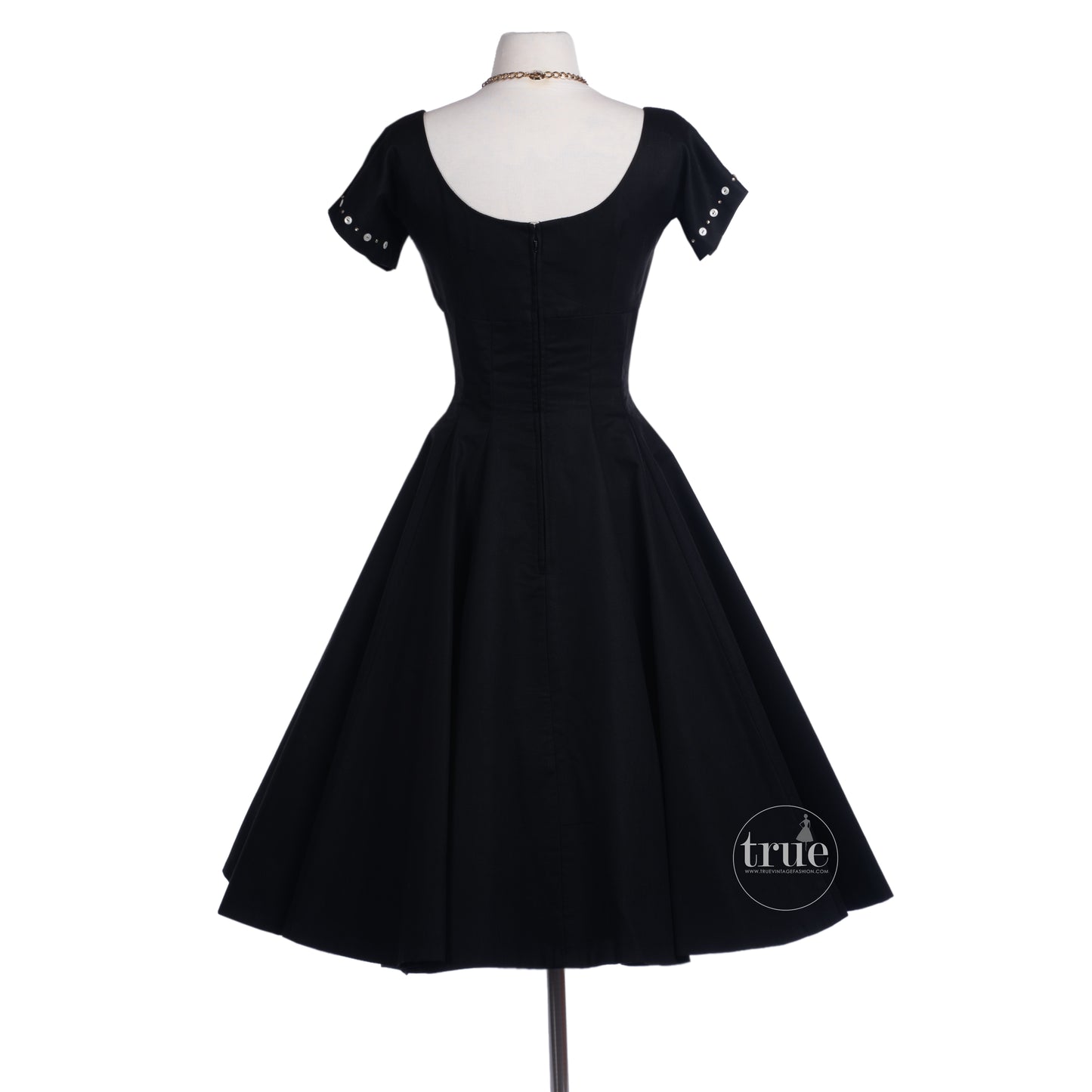 vintage 1950's MR. MORT black FULL CIRCLE pin-up party dress