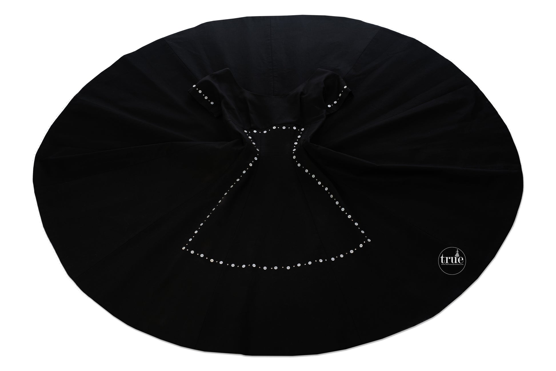 vintage 1950's MR. MORT black FULL CIRCLE pin-up party dress